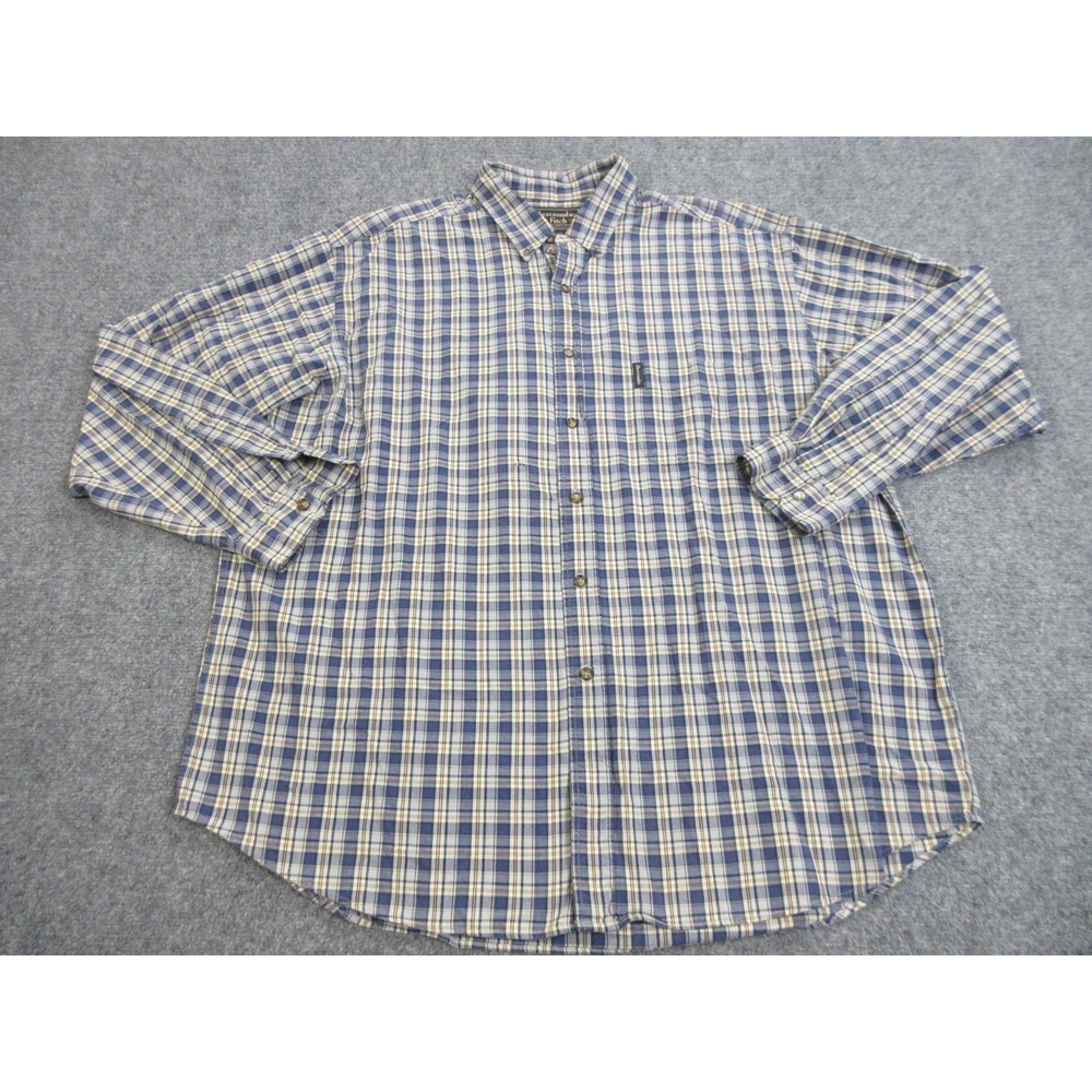Abercrombie & Fitch Shirt Mens XL Blue Plaid Cotton Long Sleeve Button Up Casual